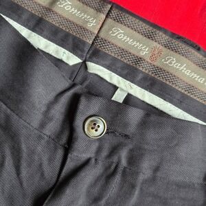 Tommy Bahama Mens 100% Silk Loose Dark Navy Pants 40x32 Black Pleated